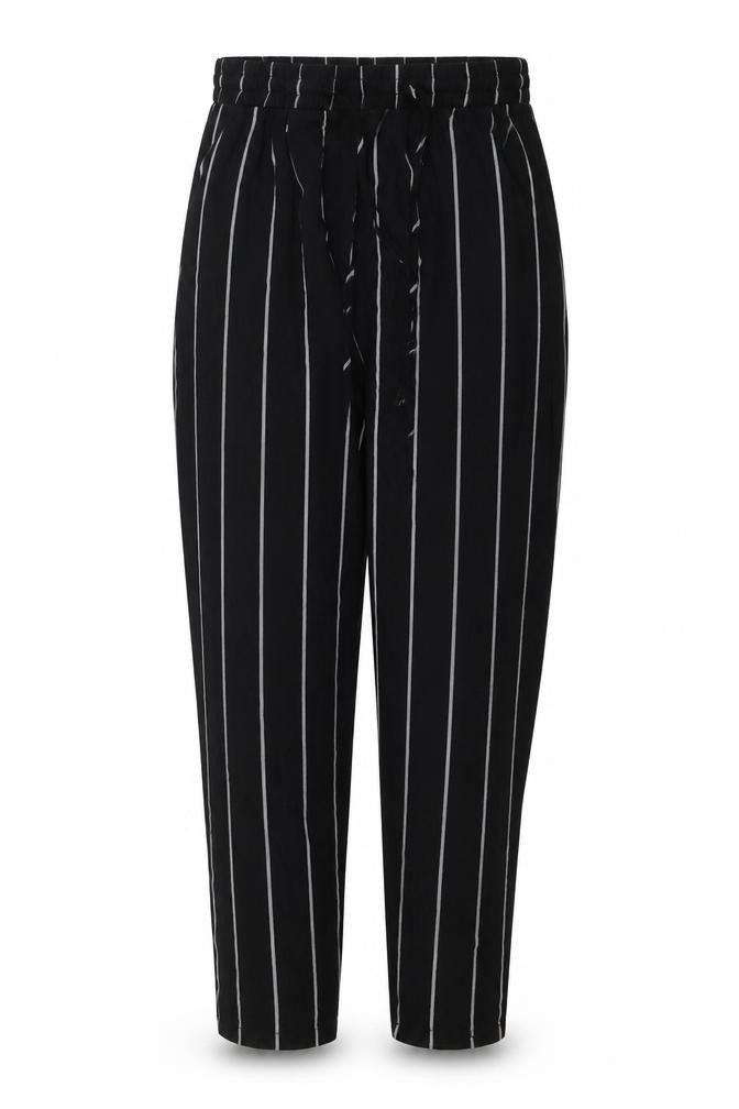 PRETTYLITTLETHING Womens Black Striped  Trousers  Size 6 L23 in