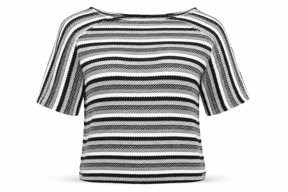 Front view of Apricot women’s multicoloured striped jumper, size UK 14