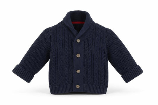 Front view of Mothercare Baby Blue Jacket Coatigan, size 12-18, Months