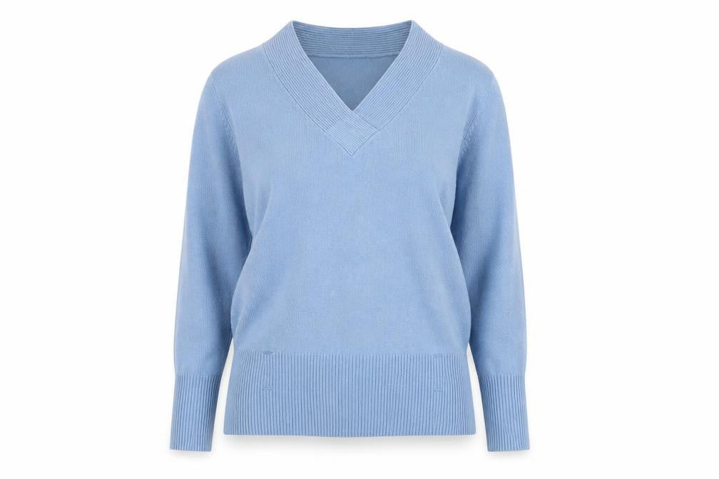 Front view of CMD women’s blue jumper, size XL