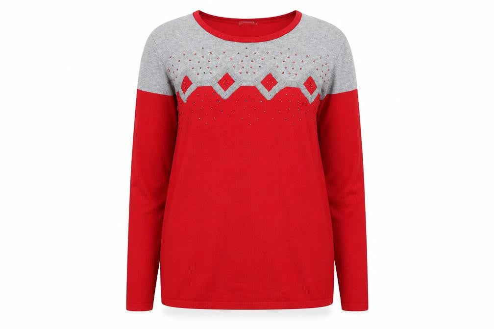 Dixie Womens Red   Pullover Jumper Size XL