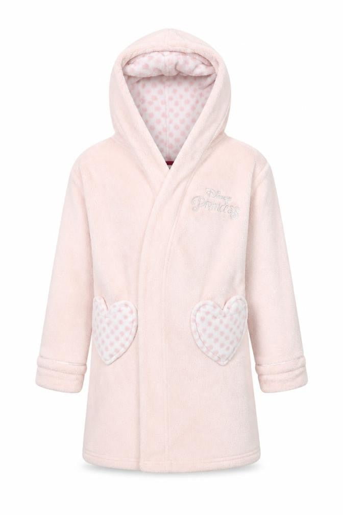 Front view of YD girls’ pink robe, size 11-12, years - disney