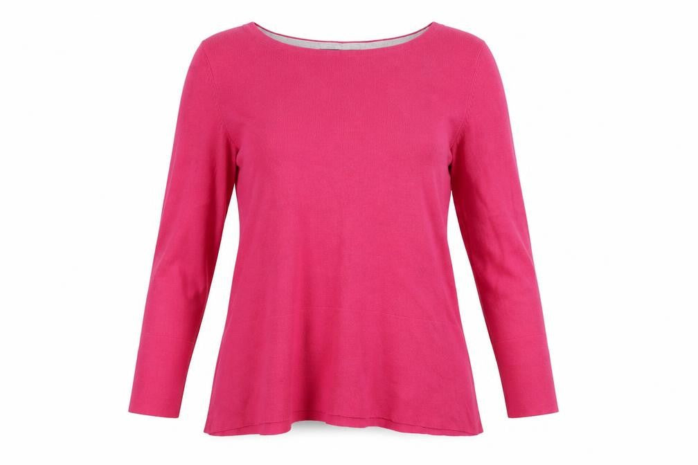 Front view of Marks & Spencer women’s purple jumper, size UK 14