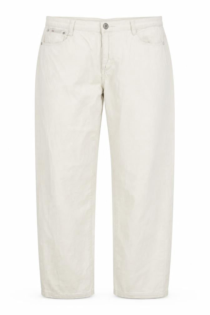 Front view of Sunbird women’s beige trousers, size UK 32, in, 28-inch leg