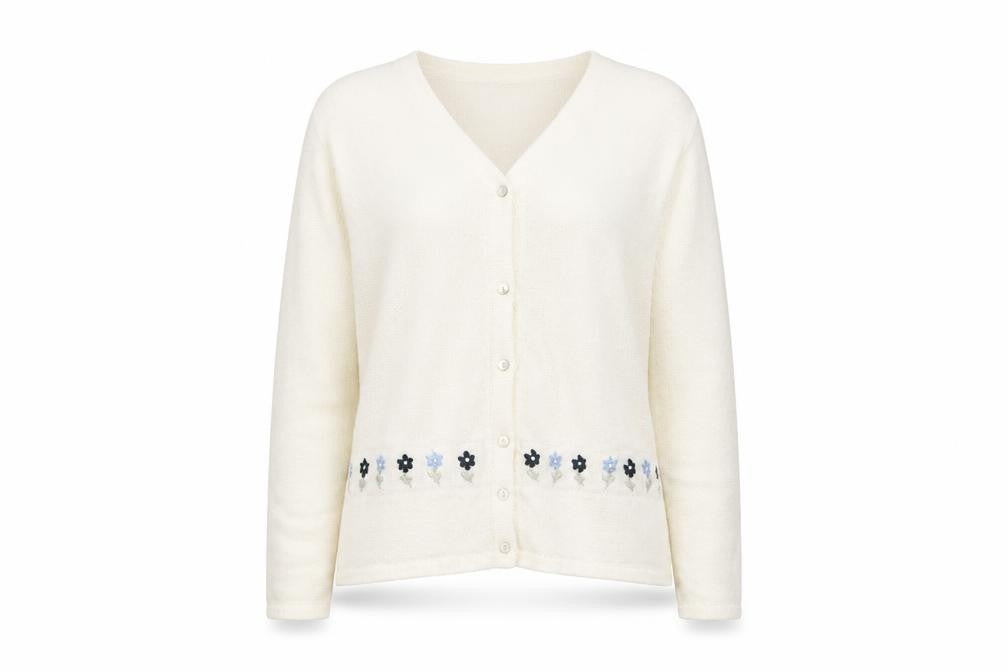 Bonmarché Womens Ivory  Knit Cardigan Jumper Size M