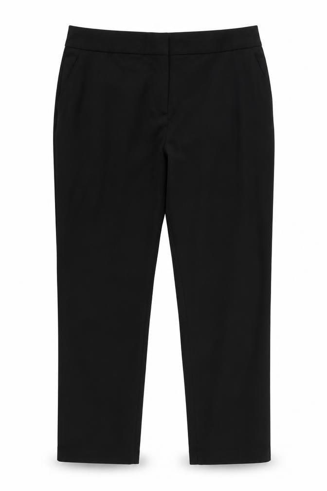 Front view of Marks & Spencer women’s black trousers, size UK 14, 26-inch leg