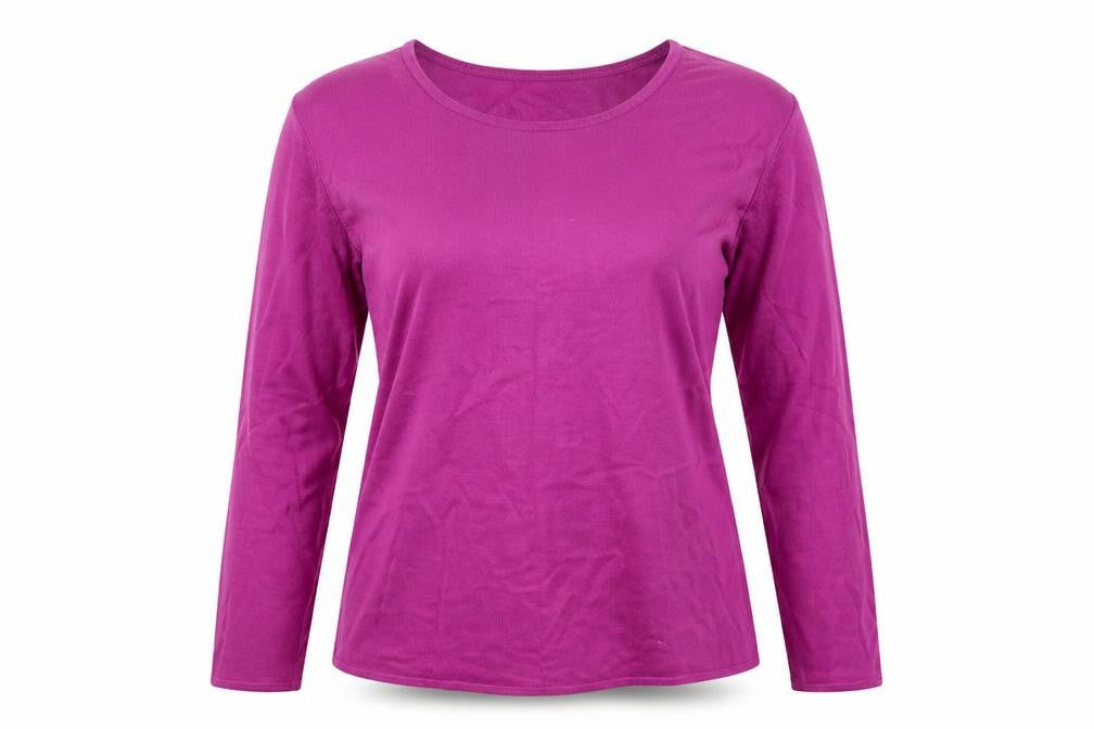 Front view of Bonmarché women’s purple jumper, size L