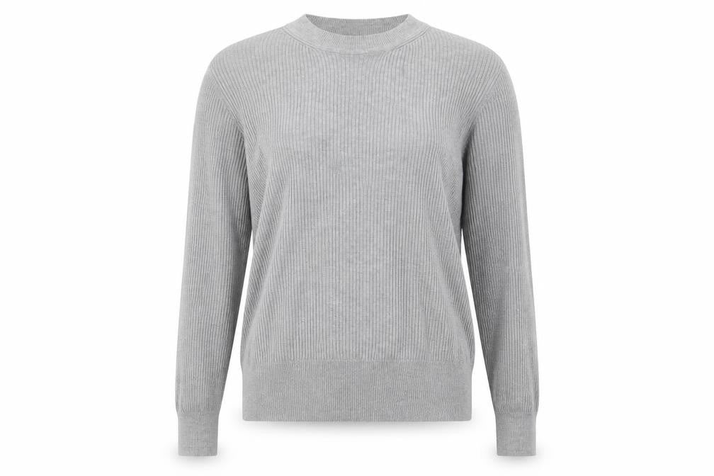 Front view of N&S women’s grey jumper, size UK 10