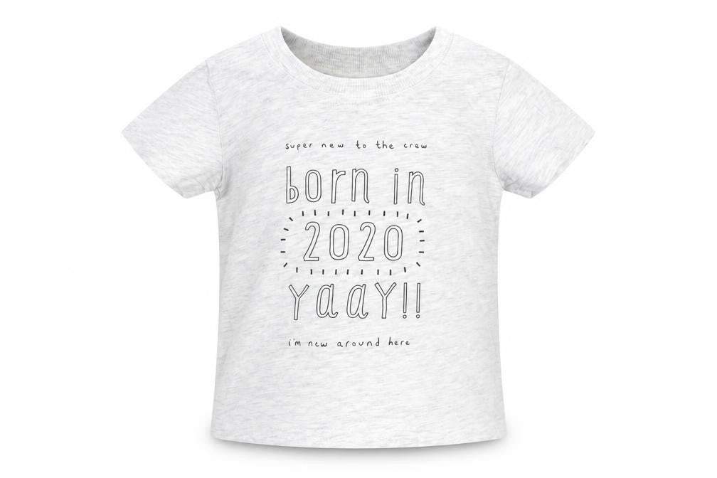 Front view of George Baby Grey Basic T-Shirt, size 6-9, Months