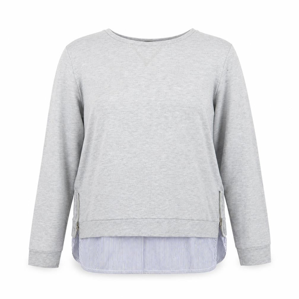 Front view of Dorothy Perkins women’s grey jumper, size UK 14