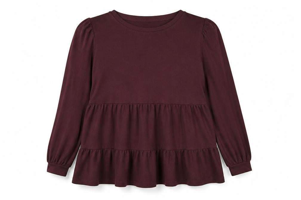 Front view of New Look women’s purple basic t-shirt, size UK 12