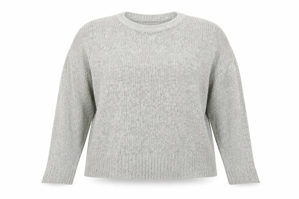 Front view of New Look women’s grey knit jumper, size M