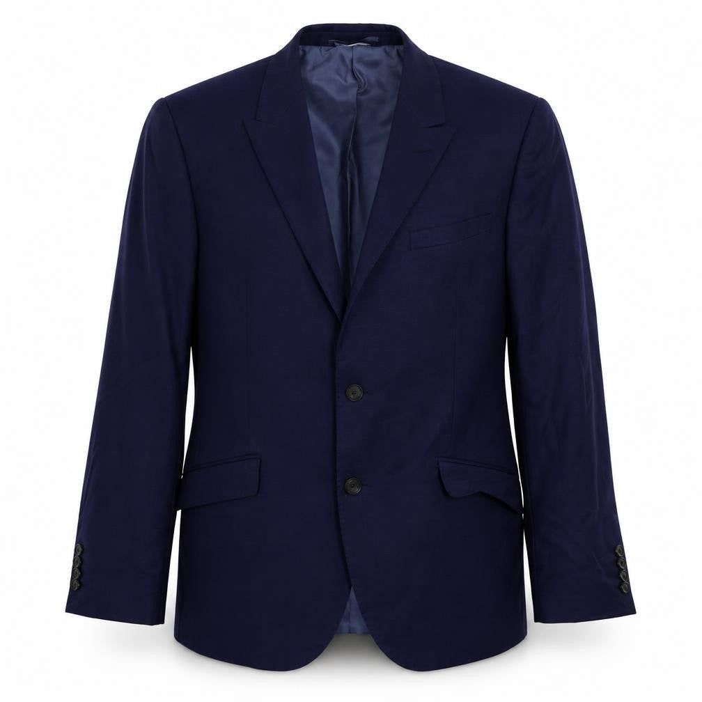 Front view of Marks & Spencer men’s blue jacket suit jacket, size 40