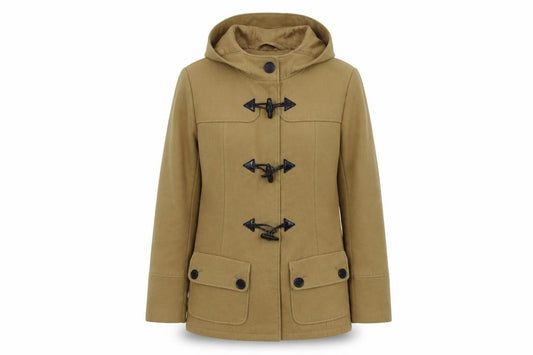 Front view of Papaya women’s brown overcoat coat, size UK 14