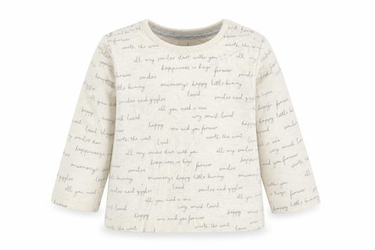 Front view of Asda George girls’ beige geometric basic t-shirt, size 9-12, months