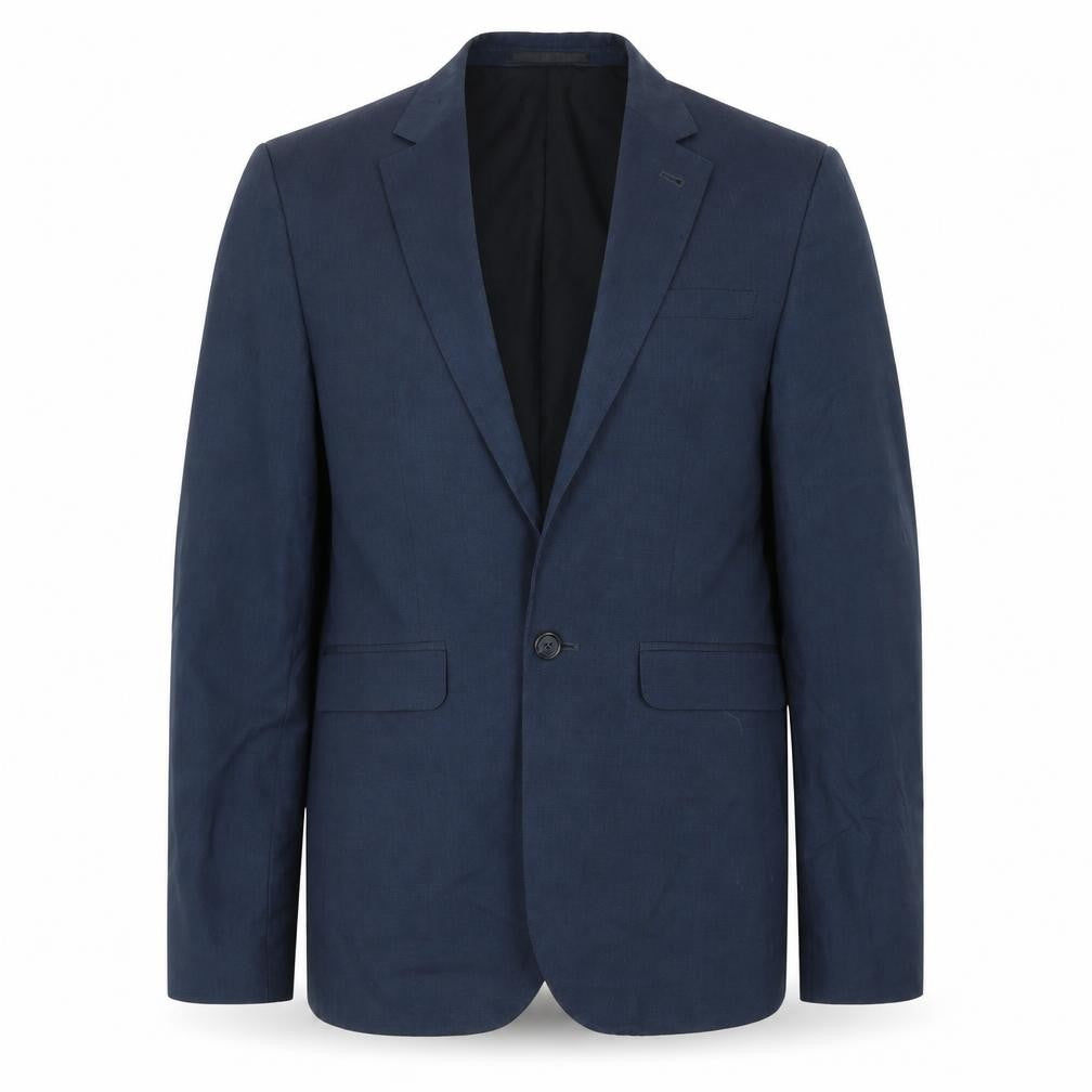 Front view of ASOS men’s blue jacket blazer, size 34