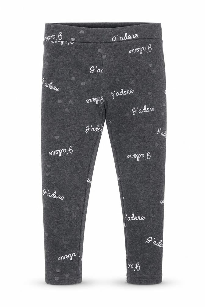 Front view of Primark girls’ grey geometric capri trousers, size 4-5, years