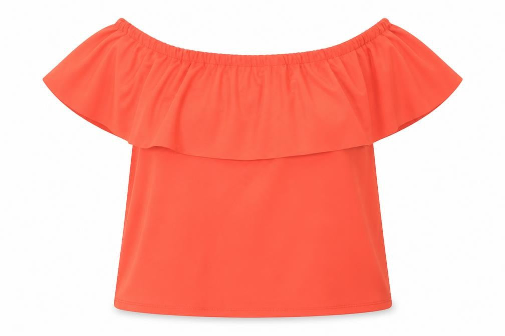 Front view of Wearhouse women’s orange basic blouse, size UK 16