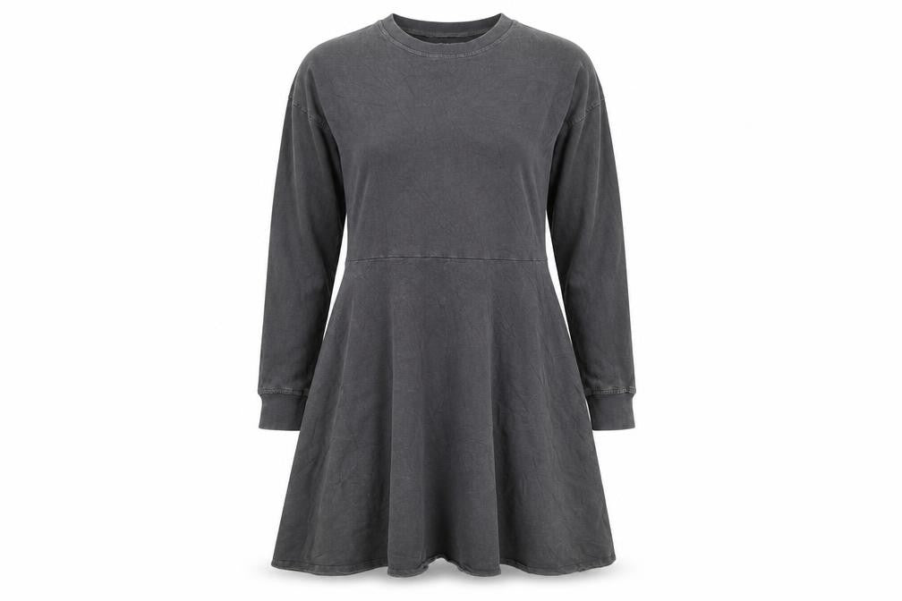 Front view of Zara women’s grey jumper dress, size S