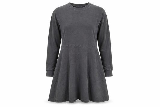 Front view of Zara women’s grey jumper dress, size S