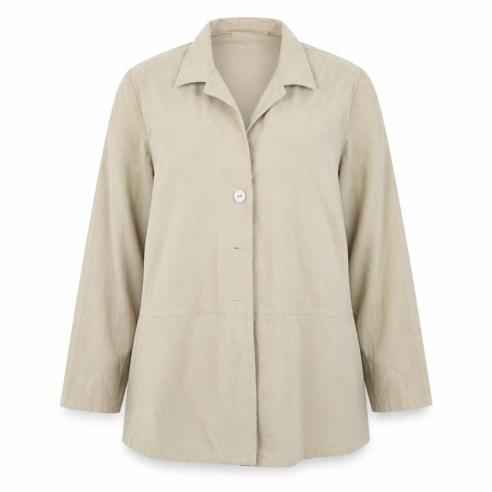 Front view of Daxon women’s beige jacket blazer, size UK 14