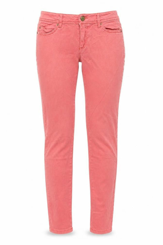 Front view of Primark women’s pink denim skinny jeans, size UK 8, 30-inch leg