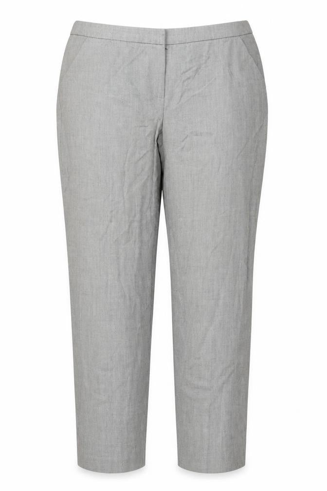 Front view of New Look women’s grey trousers, size UK 16, 26-inch leg