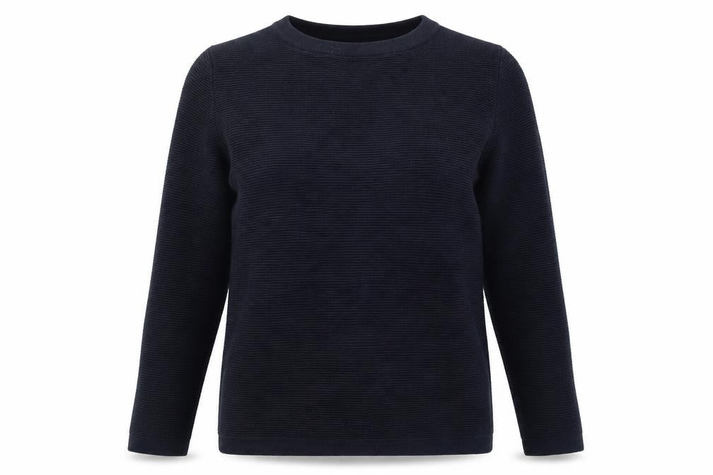 Front view of H&M women’s blue jumper, size S