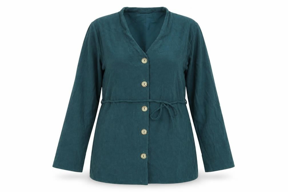 Front view of Xpose women’s green jacket blazer, size UK 12