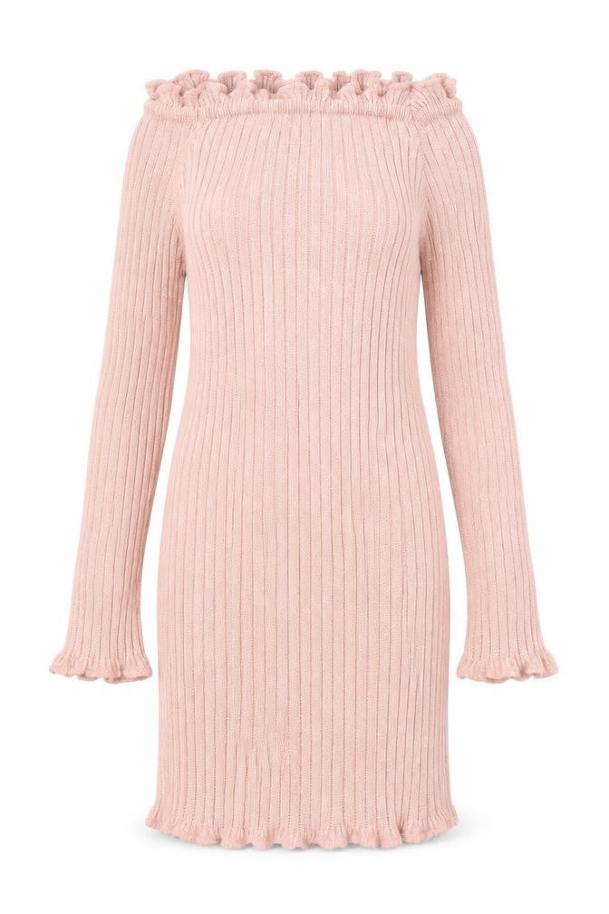 Front view of Femme Luxe women’s pink jumper, size UK 8