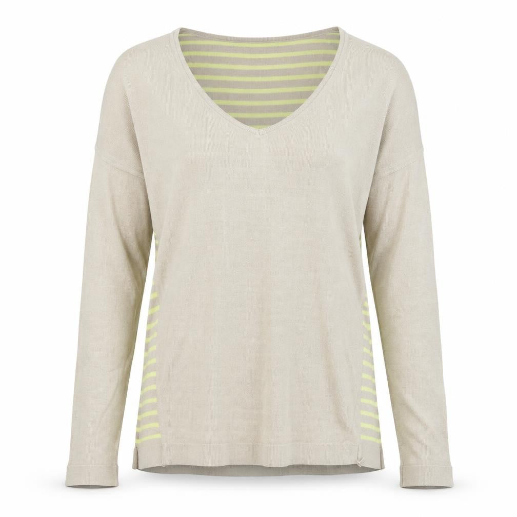 Front view of Tezenis women’s beige striped jumper, size L
