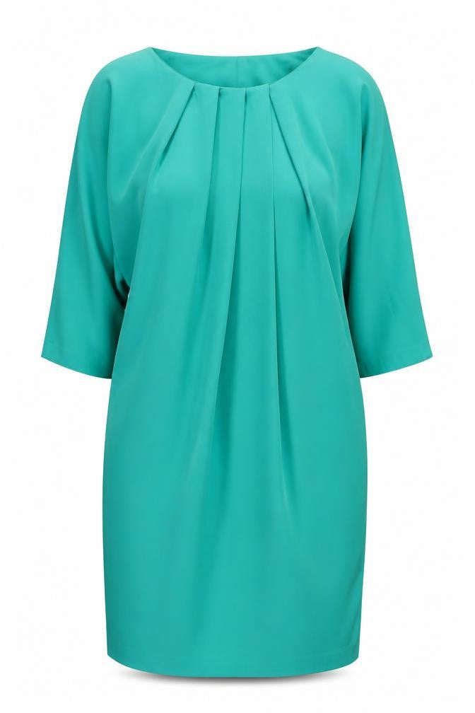 Front view of Waryant women’s green shift, size UK 14