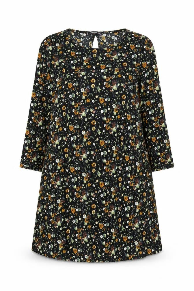 Mango Womens Black Floral A-Line Size S