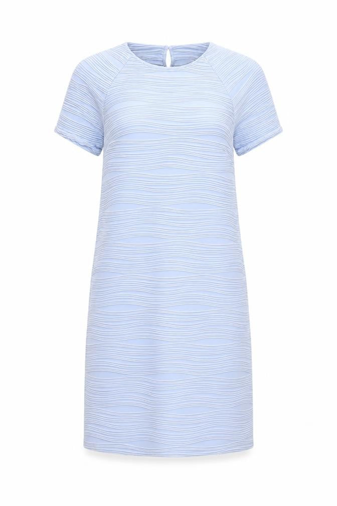 Front view of Primark women’s blue shift, size UK 10