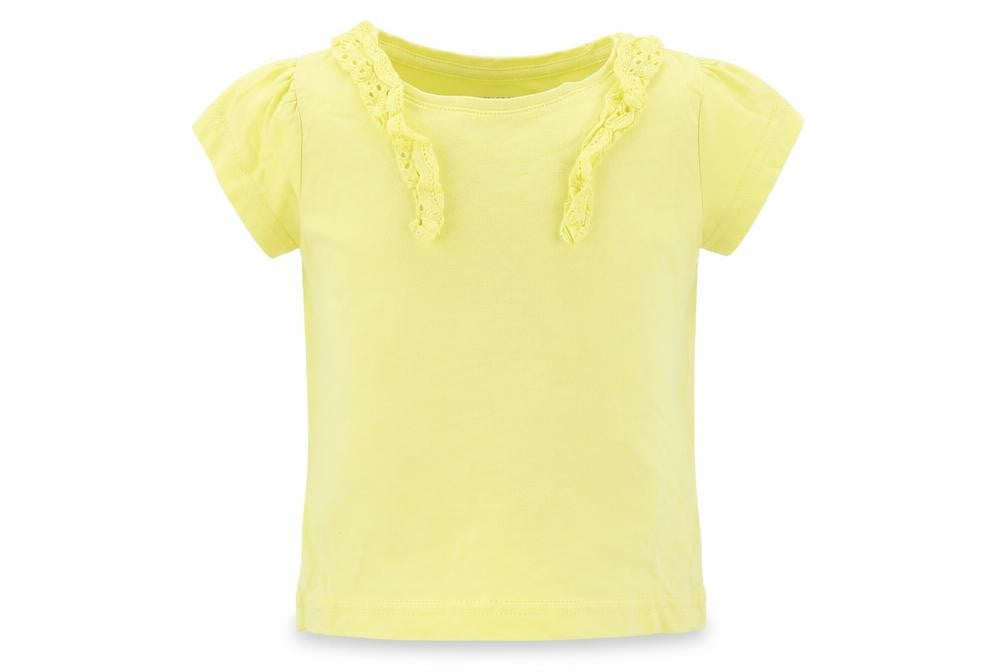Front view of Primark girls’ yellow basic t-shirt, size 2-3, years