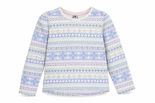 Front view of Tu girls’ multicoloured striped basic polo, size 2-3, years