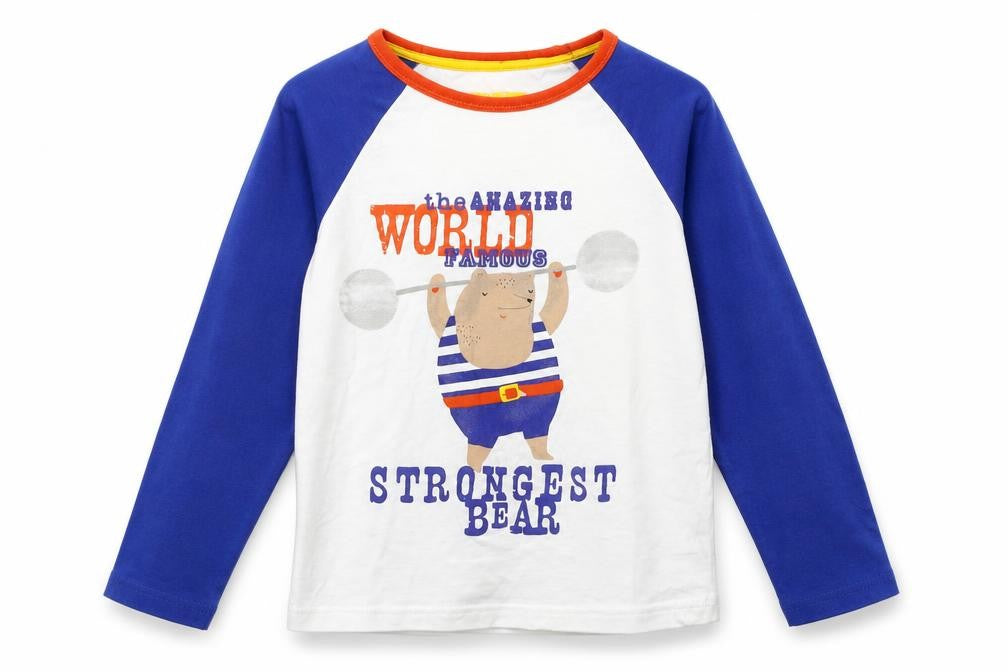 Front view of Marks & Spencer girls’ blue basic t-shirt, size 6-7, years