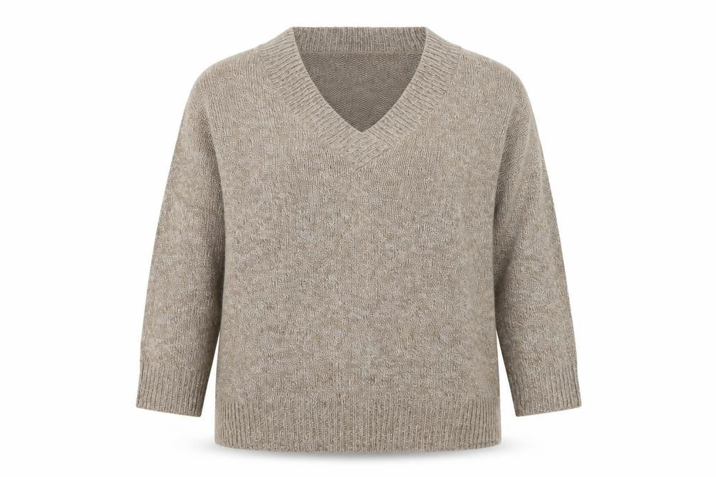 Front view of Being Casual women’s brown jumper, size UK 20