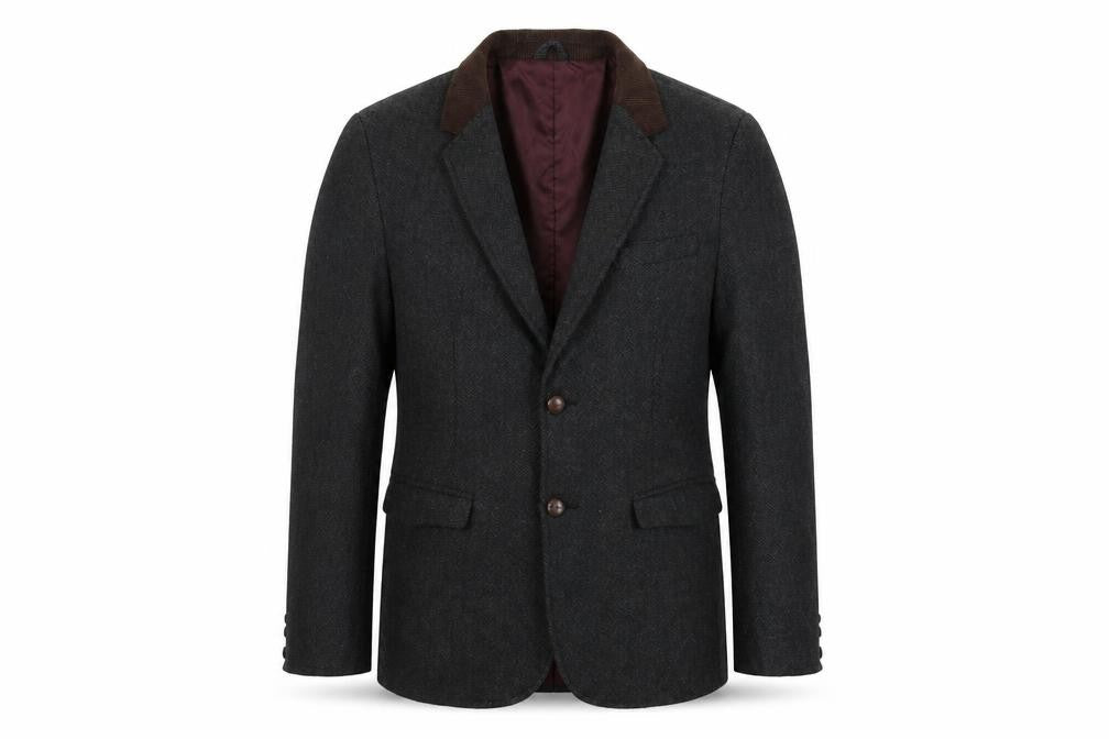 Front view of Preworn men’s grey jacket blazer, size L