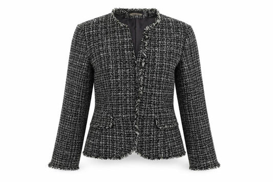 Front view of Principles women’s beige jacket coat, size UK 12