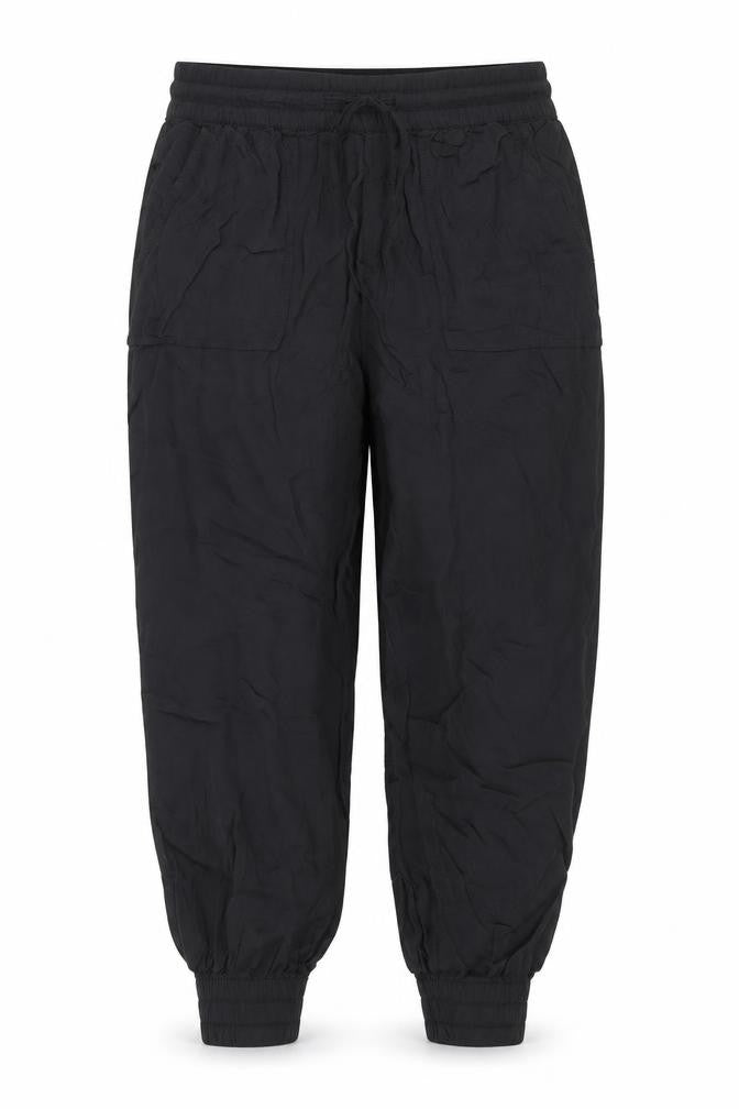 Front view of H&M women’s brown trousers, size UK 12, 22-inch leg
