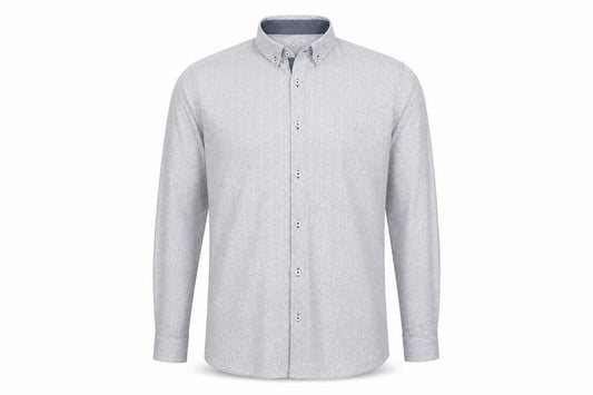 Front view of Next men’s blue button-up, size L