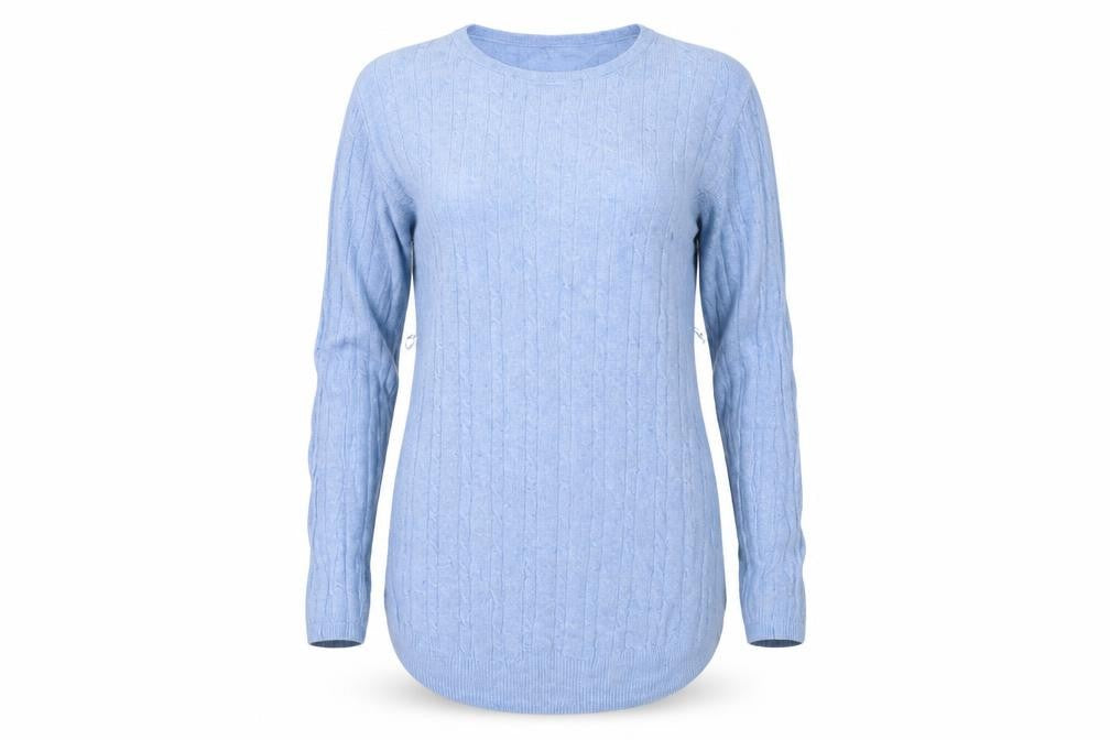Front view of H&M women’s blue jumper, size S