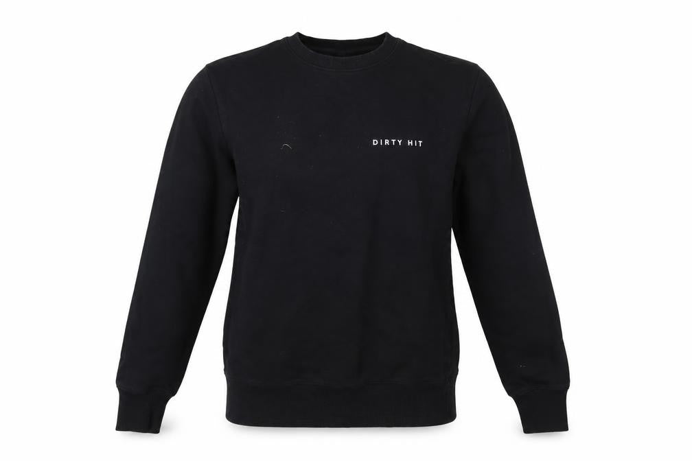 Front view of dirty hit women’s black jumper, size M