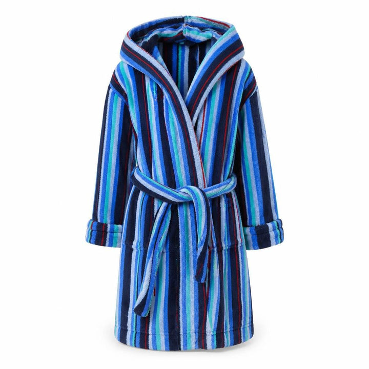 Monsoon Boys Blue Striped Fleece Robe Size 4 Years