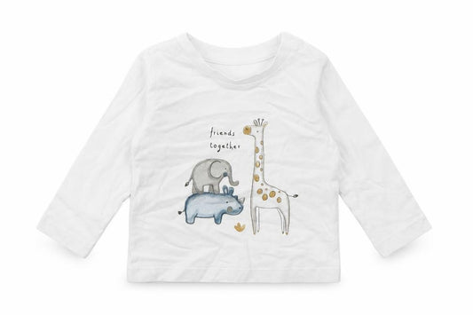 Front view of George Baby White Geometric Pullover T-Shirt, size 6-9, Months