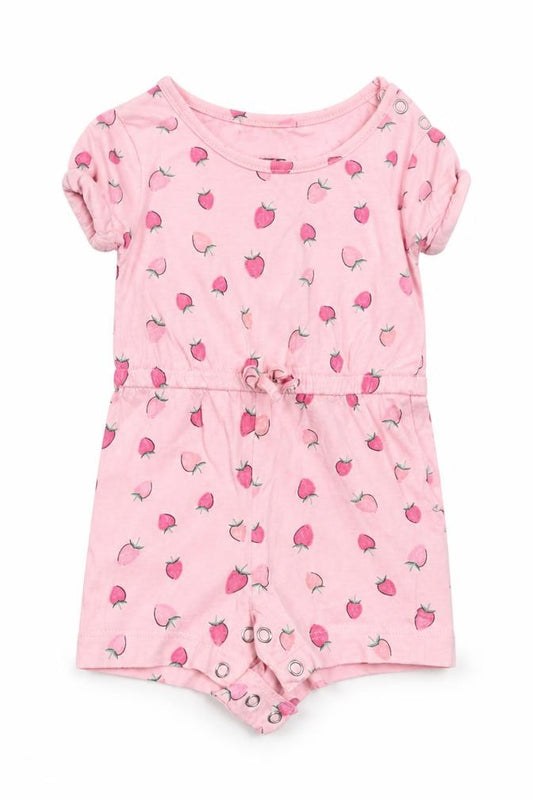 Front view of Primark Baby Pink Shorts One-Piece, size 0-3, Months
