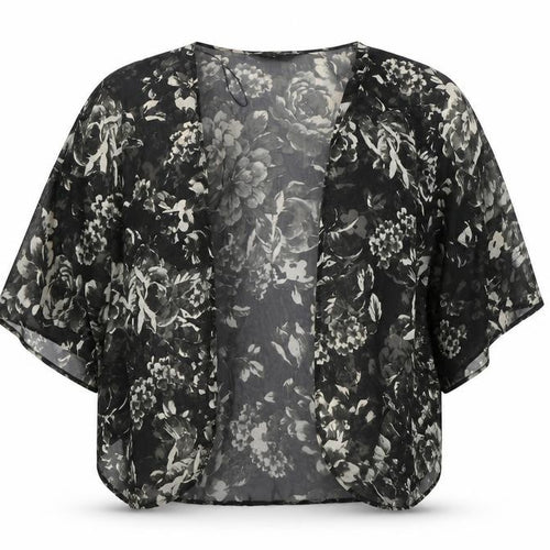 New Look Womens Black Floral  Cardigan Jumper Size 12