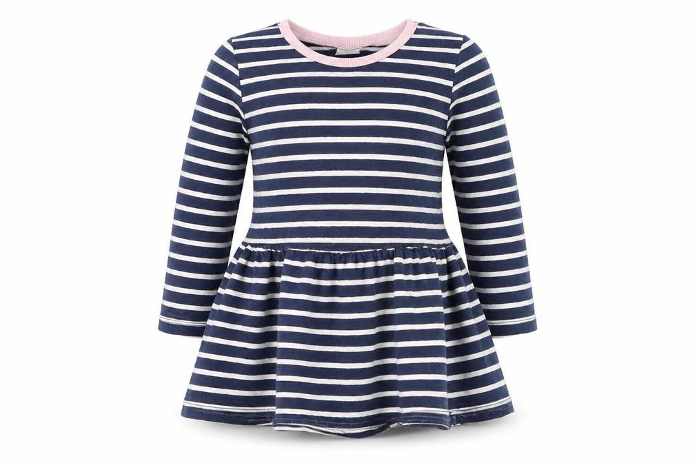 Front view of Next girls’ blue striped tutu dress, size 2-3, years