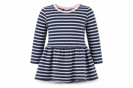 Front view of Next girls’ blue striped tutu dress, size 2-3, years